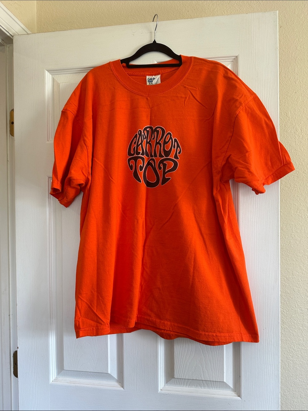 Gildan Orange Short Sleeve Tee with Black Graphic